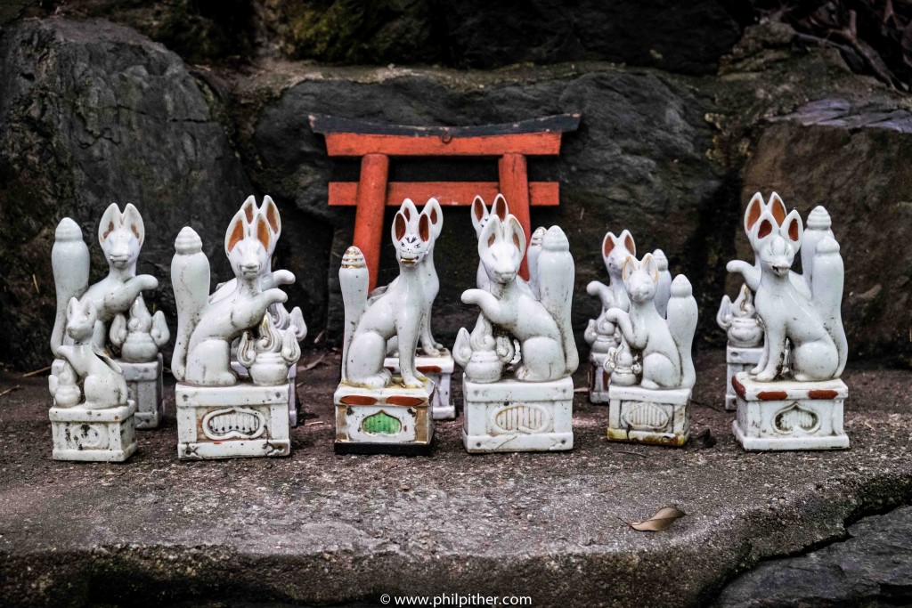 Torii and animal figures, Kyoto
